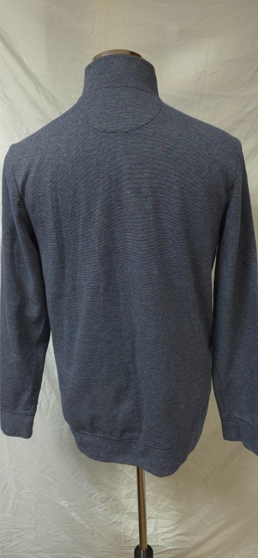 Chaps Mens Medium Blue White Stripes Quarter Zip Pullover Long Sleeve Shirt gallery