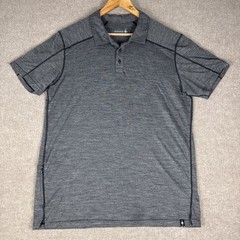 Smartwool Merino Wool Blend Athletic Polo Heather Gray Mens L