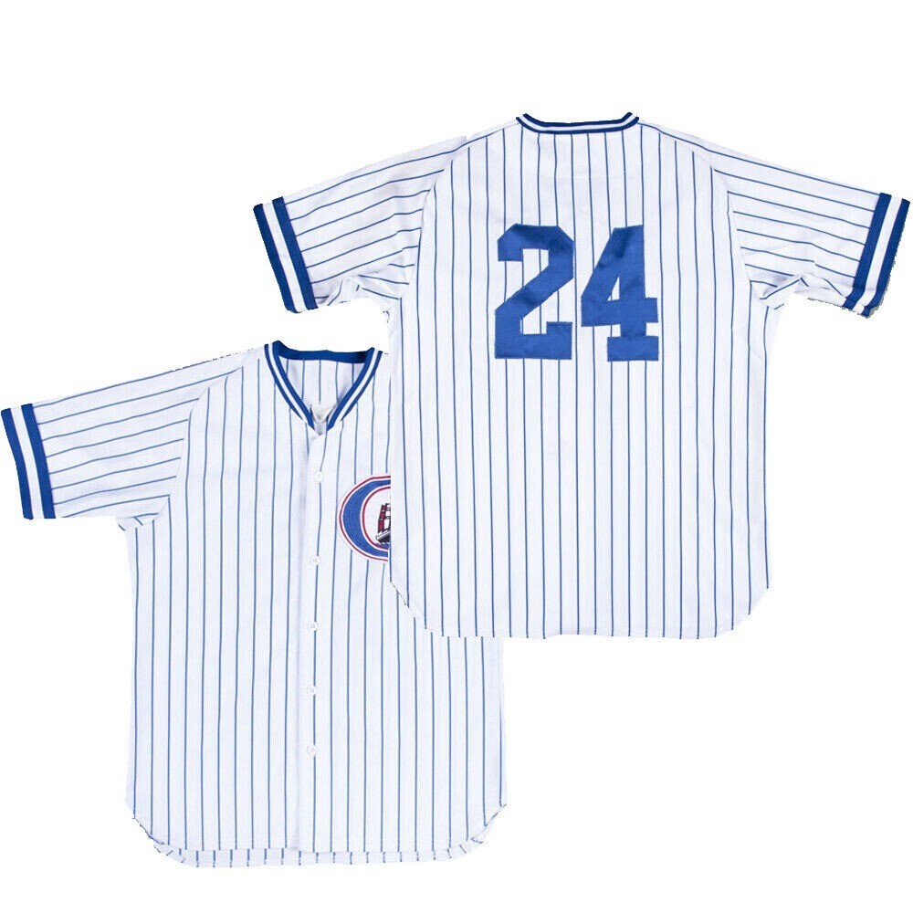 Throwback Derek #24 Columbus Baseball Jersey Pinstriped Stitched Custom gallery
