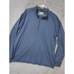 Straight Down Pullover Mens Large Striped Quarter Zip Performance Purple Black