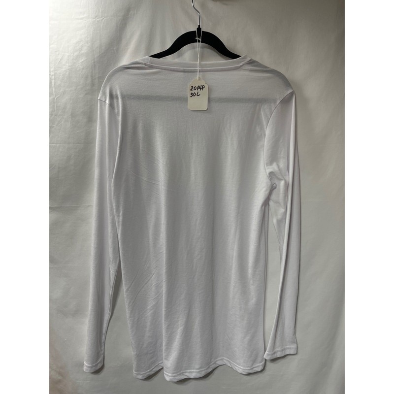 Gymshark Mens White Long Sleeve Training Shirt Crew Neck Logo Size Large gallery