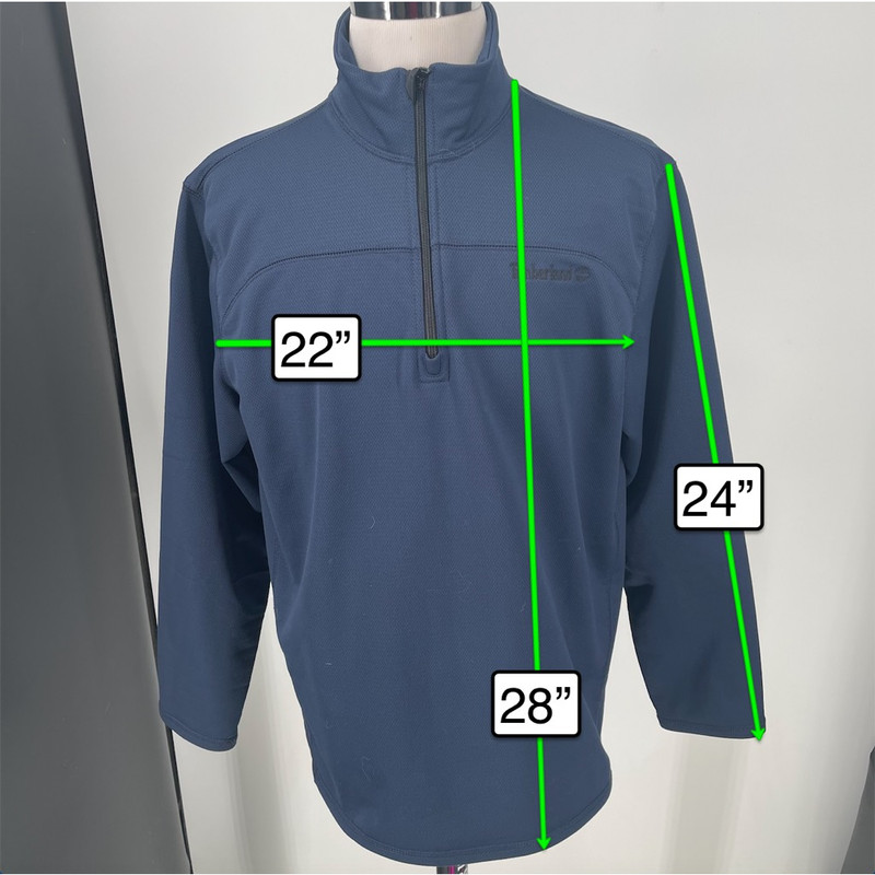 Timberland Activewear 1/4 Zip Pullover Jacket MENS Blue Long Sleeve SIZE LARGE gallery
