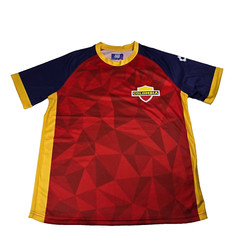 Juego Del Mundo Mens Large Colombia Soccer Jersey Red Yellow Blue Athletic NWT