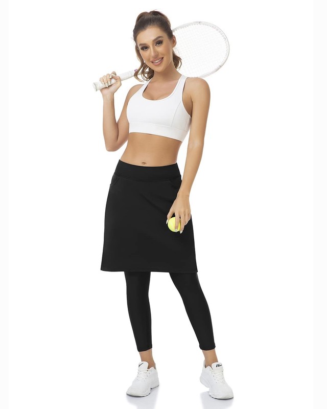 High Waist Skirted Leggings for Women Dressy Skirt with Leggings Attached Wor... gallery