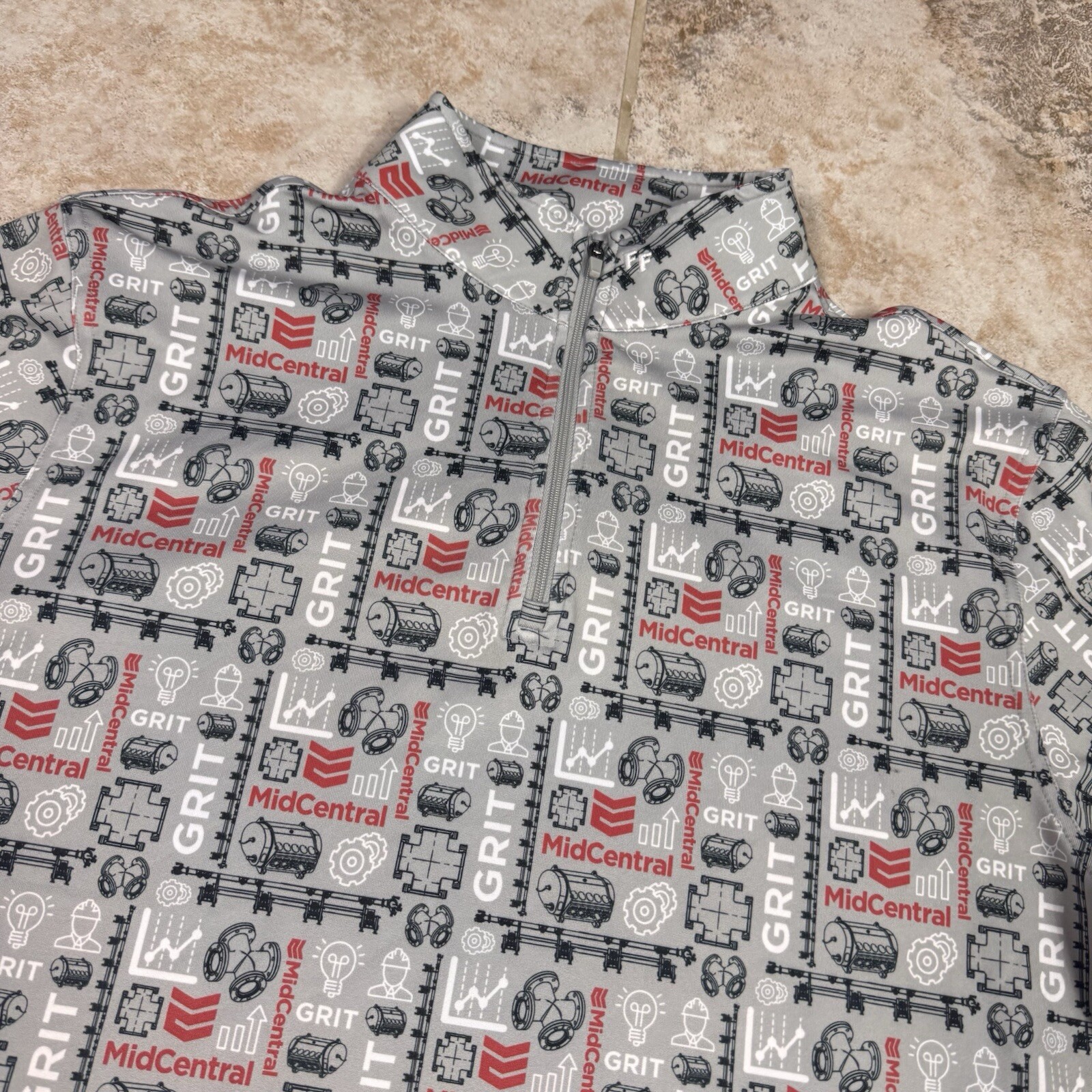 Fore Fathers Golf 1/4 Zip Pullover Mens Medium All Over Print Long Sleeve gallery
