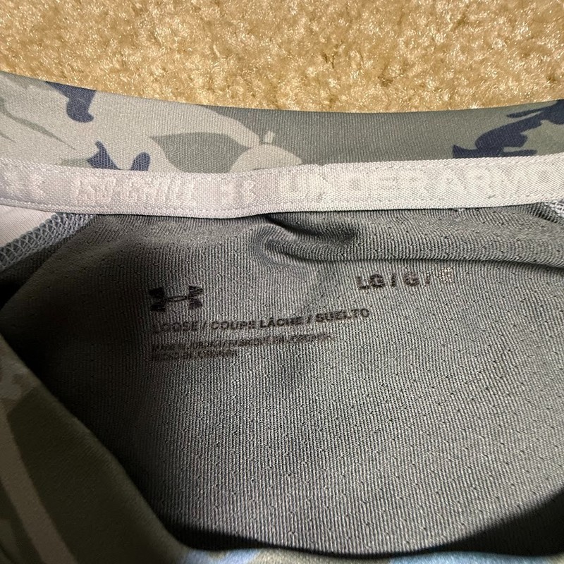 Under Armour ISO-Chill Camo Shirt Mens Sz L Blue Gray Long Sleeve Fishing Loose gallery
