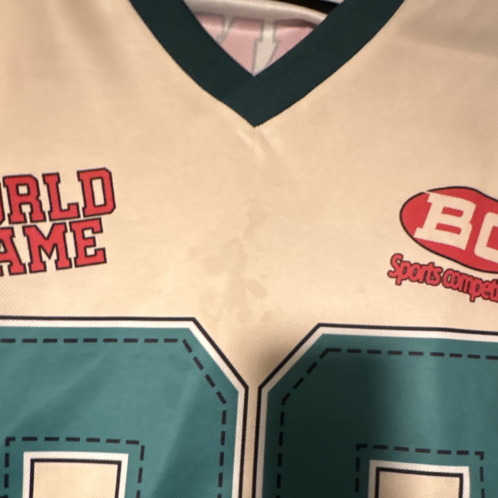 Jersey Cream Teal Orange V-Neck Mesh gallery