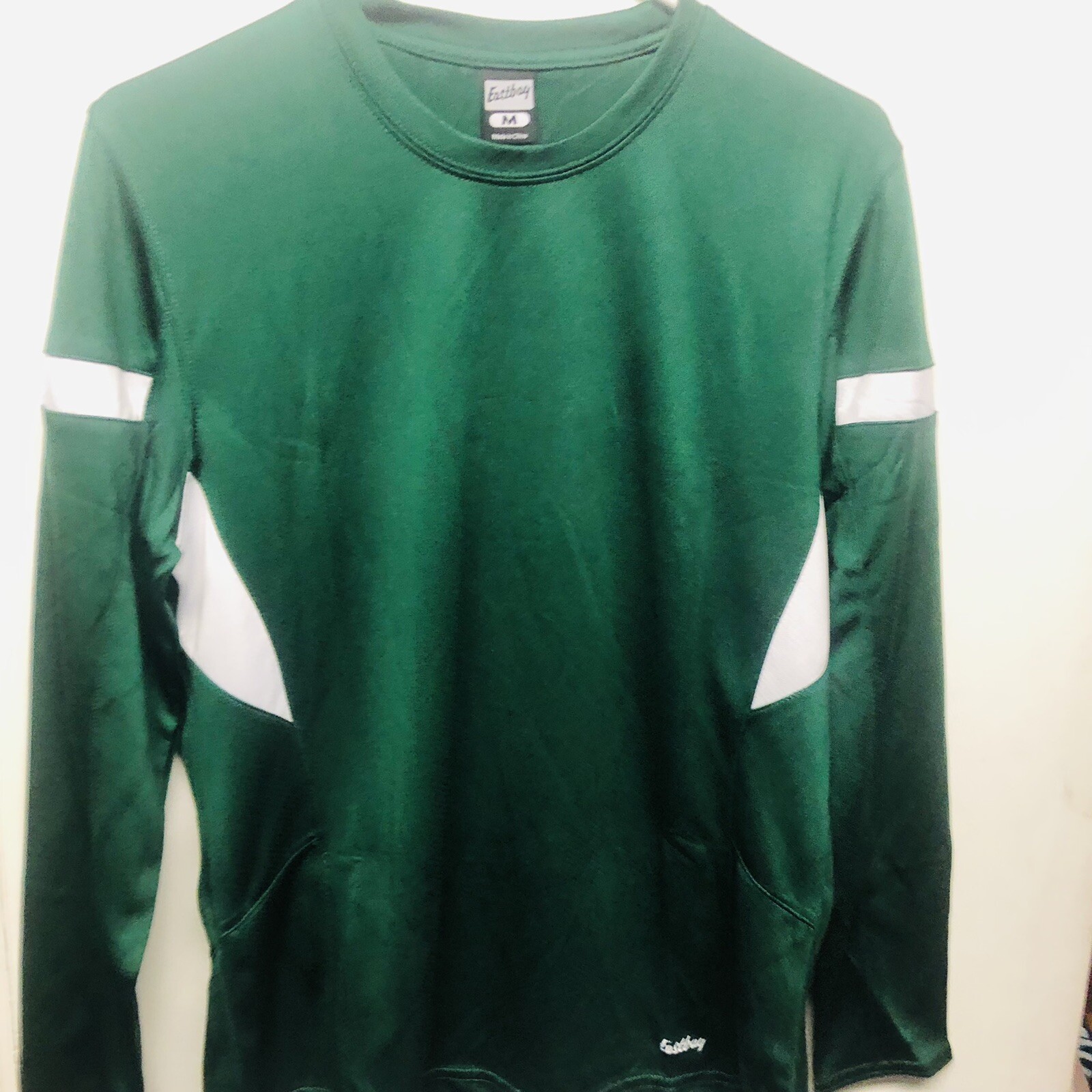 Eastbay Evapor Compression Mens Long Sleeve Shirt Med Green & White NWT gallery