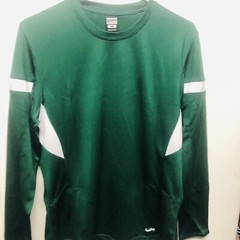 Eastbay Evapor Compression Mens Long Sleeve Shirt Med Green & White NWT