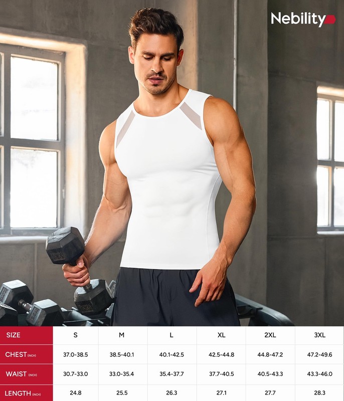 Men's Compression Slimming Tummy Control Tank Top Undershirt Workout Shaper gallery