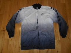Vintage ADIDAS Shadow Light Track Jacket MENS Lg ADI-COLOR Trefoil dmc Superstar