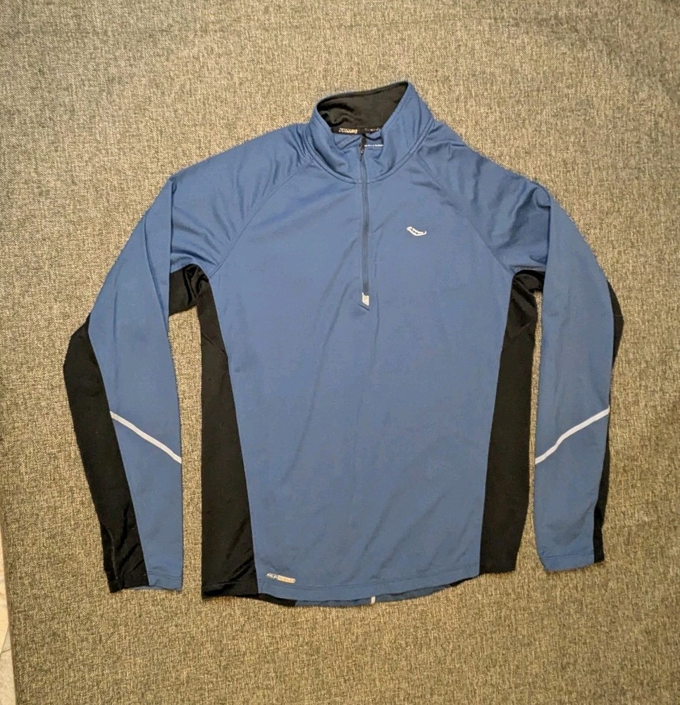 Saucony Run Shield Flexshield Long Sleeve Quarter Zip Shirt Athletic Men Medium