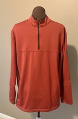 Nike Golf Mens 1/4 Zip Pullover L Red Lined Long Sleeve Shirt Jacket Casual Top