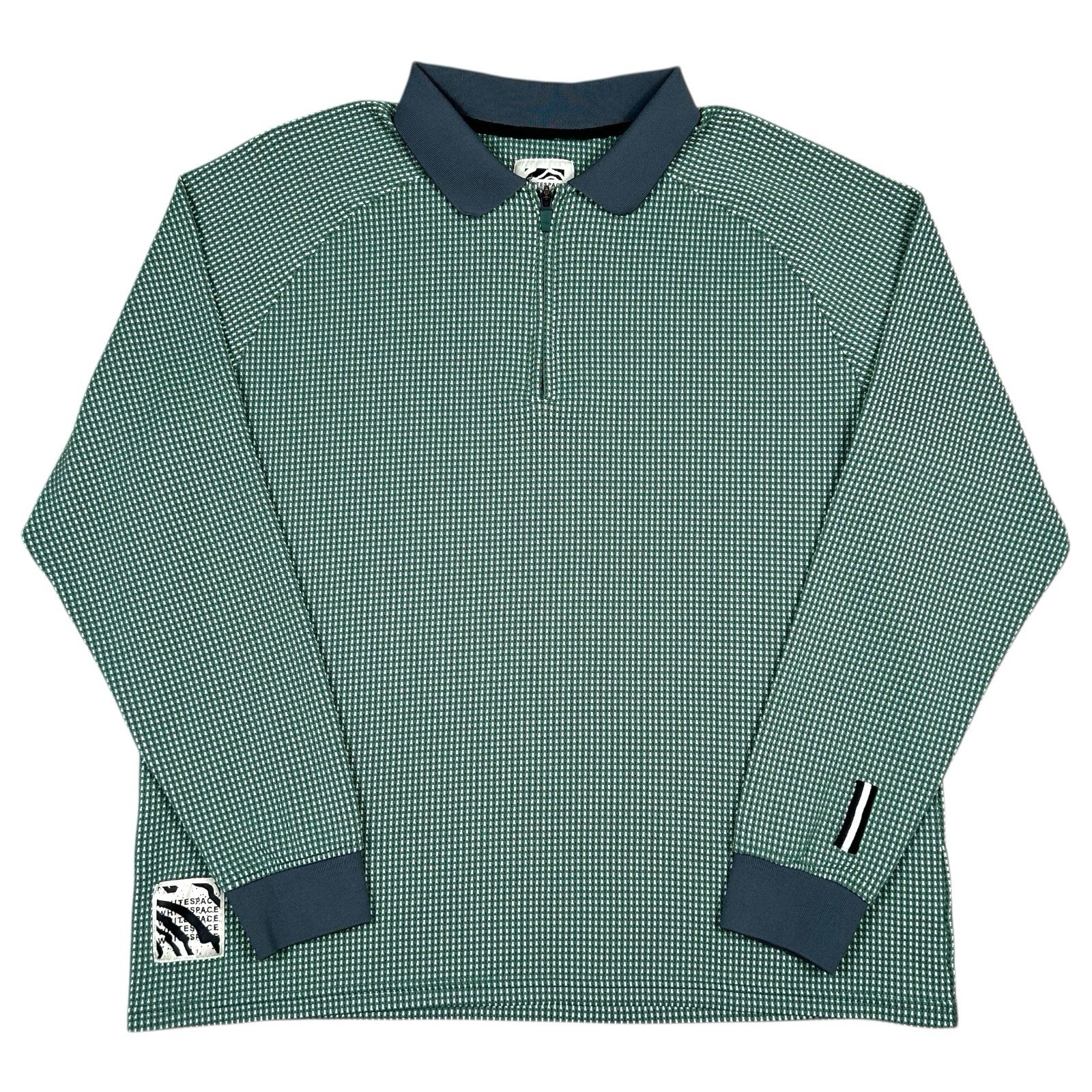 Whitespace Quarter Zip Long Sleeve Top Polo Styling Mens XL Wicking Knit Green gallery