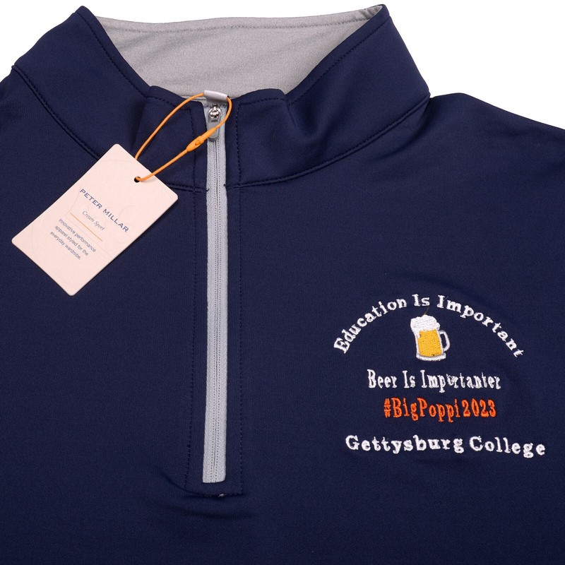 NWT Peter Millar Gettysburg College Perth Performance 1/4 Zip #ME0EK40 Mens XL gallery