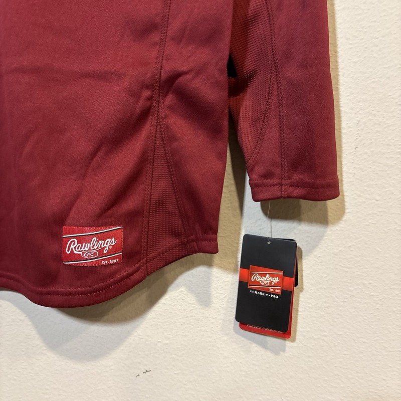Rawlings Baseball Pullover Mens Embroidered Toledo MLB Hens Logo Small NWT Red gallery