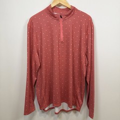 1764 1/4 Zip Pullover Shirt Men Large Coral Golf Performance Arrow Pattern Fun