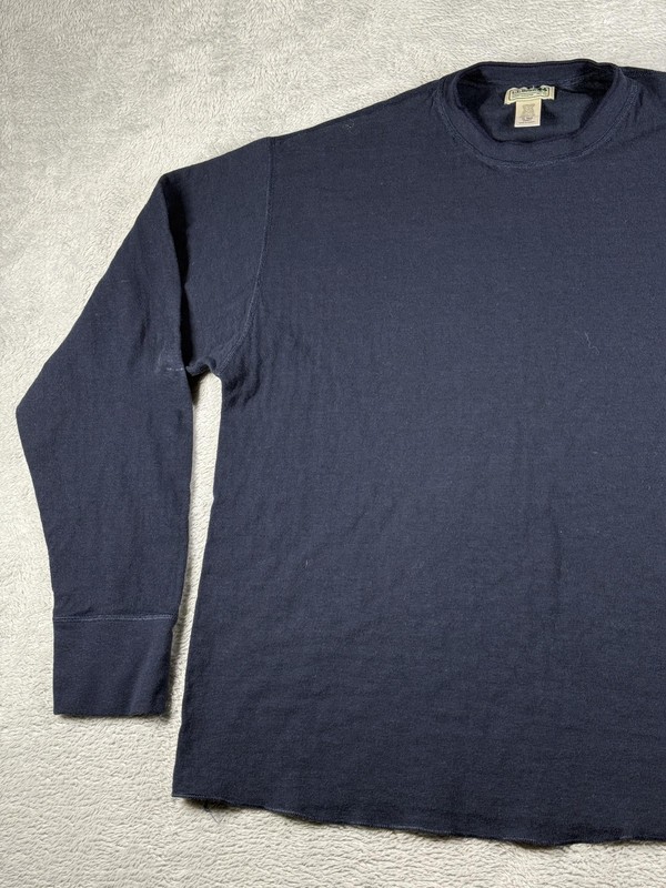 LL Bean Shirt Mens XL Blue River Driver Two Double Layer Thermal Base Wool Blend gallery