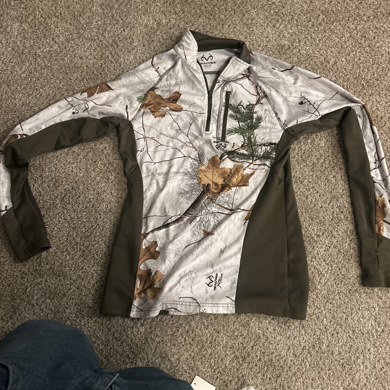 Realtree Shirt Mens S Multicolor Nature Forest 1/4 Zip Pullover gallery