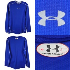 Under Armour UA Shirt Men’s Size Large L Blue Long Sleeve All Season Gear Fitted