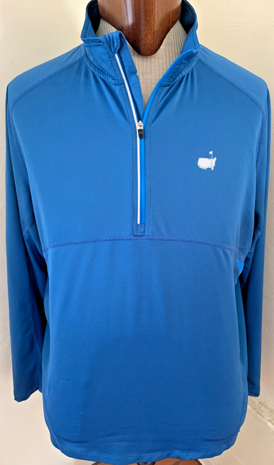 Master's Tech Active Pullover Men's Size Large Blue 1/4 Zip Long Sleeve Golf PGA gallery