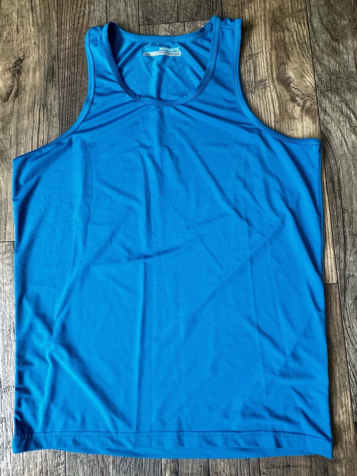 Mondetta Mens Size Medium Tank Blue Sleeveless Active -92% Poly 8% Spandex gallery