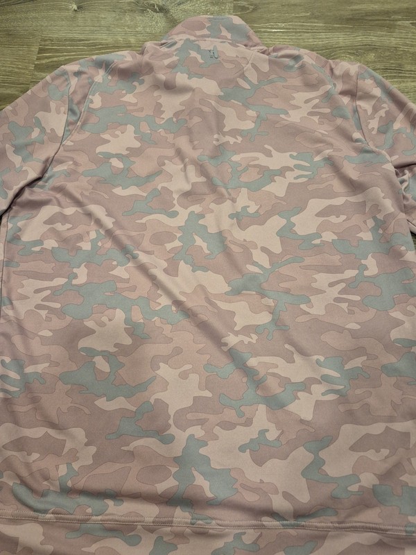 Johnnie-O Performance 1/4 Zip Pullover Mens Medium Pink/Grey Camo Golf Logo gallery