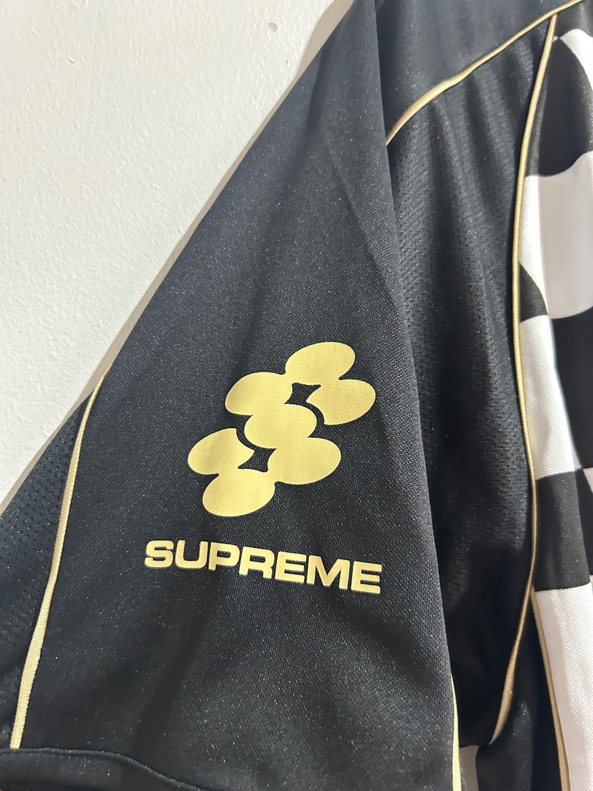 SUPREME BLACK CHECKERBOARD JERSEY SIZE MEDIUM NEW gallery