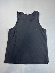 Vintage Speedo Tank Top Mens XL Black Spell Out Logo Beach Gym US Made