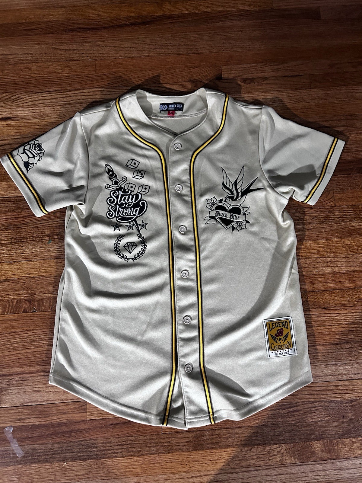 Black Pike Legend Collection Men's Jersey Shirt Stay Strong Graphic Black Yellow gallery