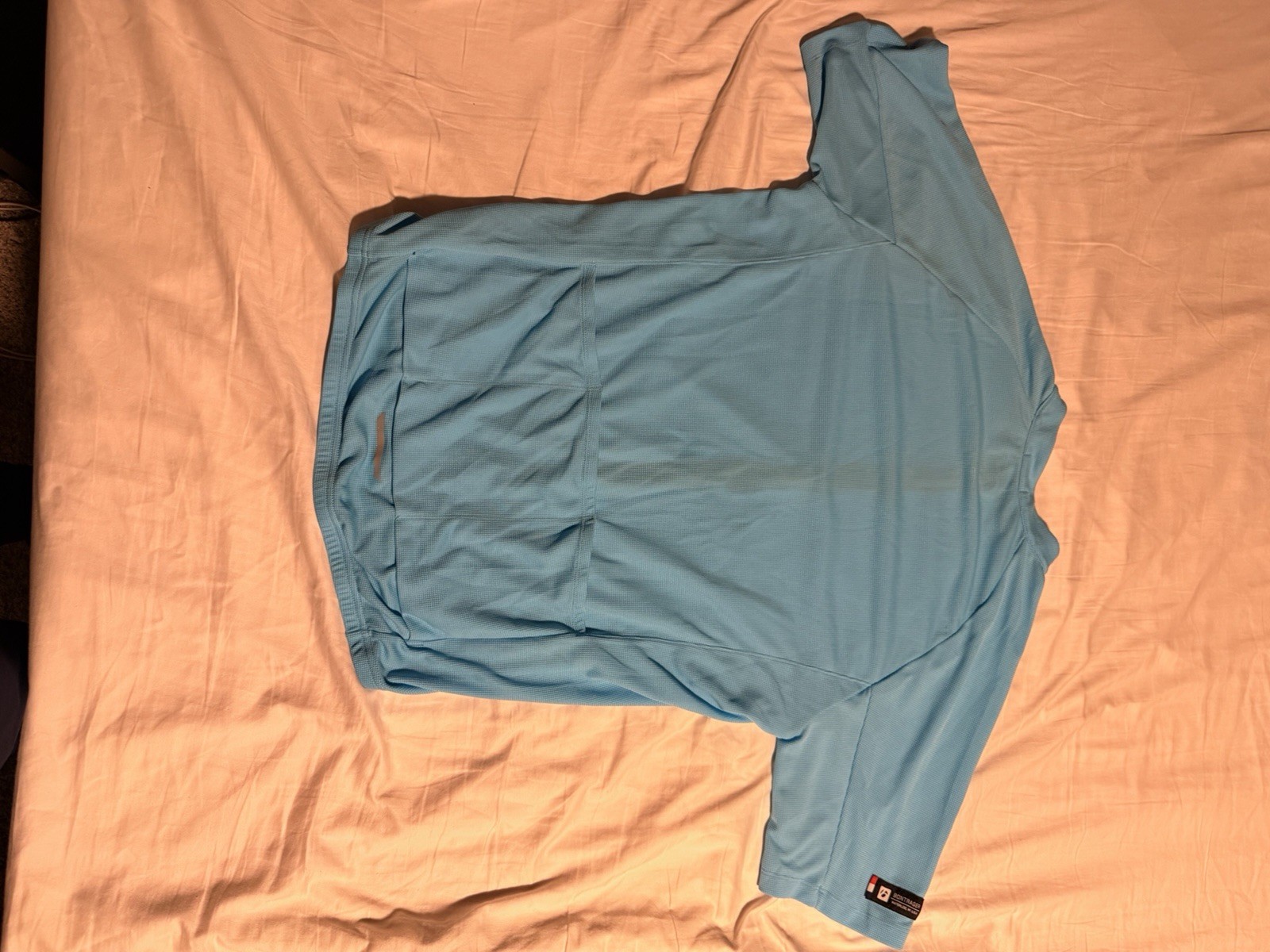 Men's Blue Polyester Polo Shirt 1/4 Zip Short Sleeve Stand-Up Collar M gallery