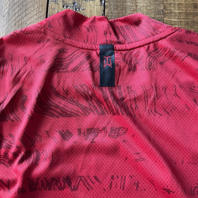 Nike Golf Tiger Woods ADV Dri Fit Mock Polo DJ6842 687 Sunday Red Black Sz L gallery