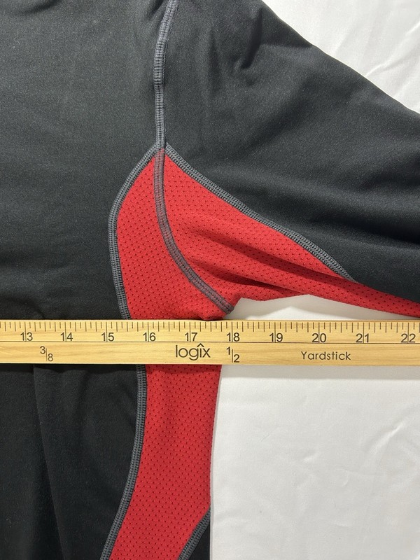 Nike Pro Combat Dri-Fit Compression Tee Men XL Black Long Sleeve Red Swoosh Logo gallery
