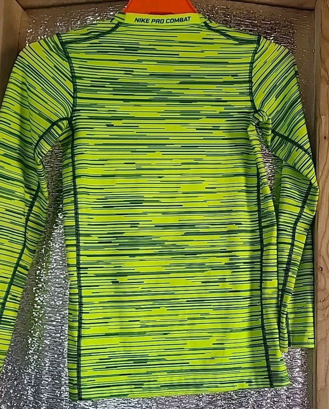 Nike ProCombat Shirt Green Hyperwarm Compression DriFit Performance Youth XL gallery