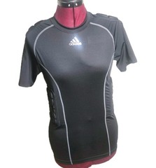 Mens Adidas Climacool Padded Compression Goalkeeper Shirt Med Black Short Sleeve