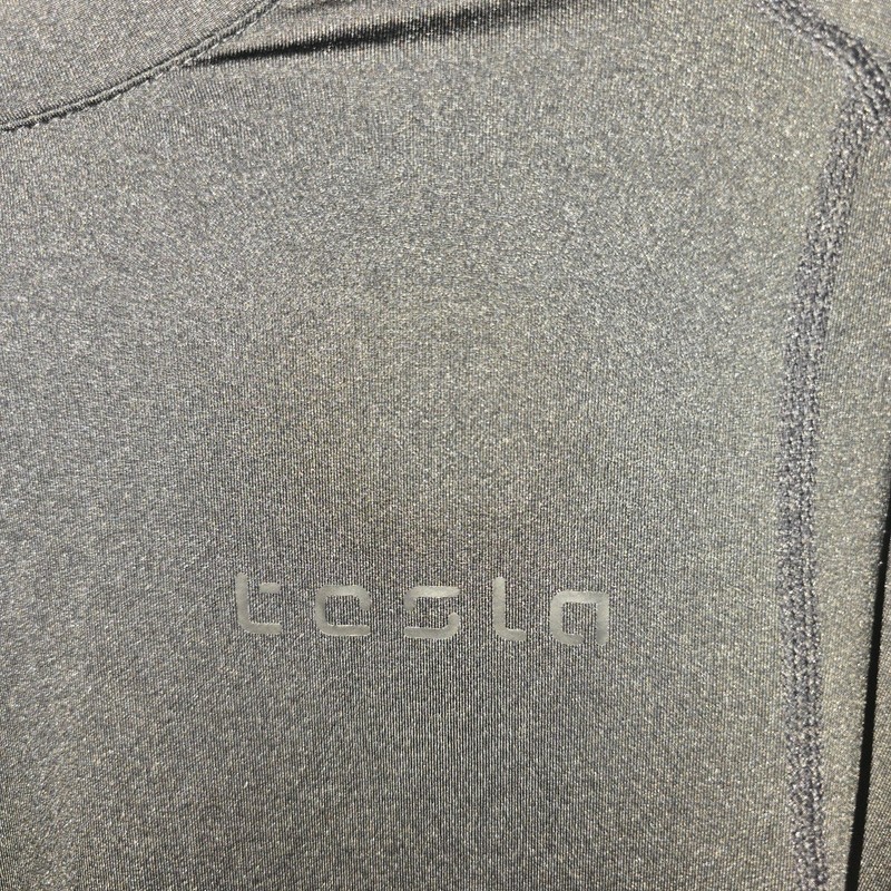 Tesla Shirt Mens Medium Black Compression Performance Base Layer Pullover Top gallery