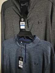 2-NWTS Under Armour Golf Loose Long Sleeve 1/4 Zip+ Gray And Blue XL