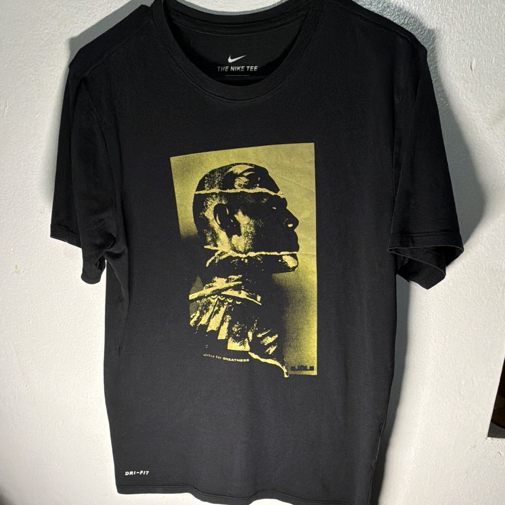 Nike Dri-FIT Men's M Black/Gold Athletic Fit Polyester LeBron Graphic Tee