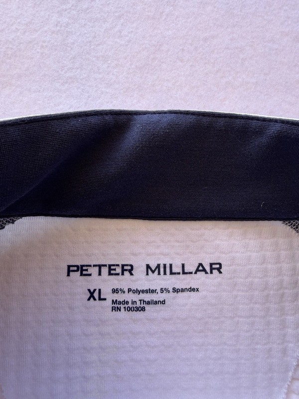 Peter Millar Mens Maven 1/4 Zip Golf Pullover Size XL Blue White Skull And Bones gallery