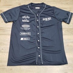 Retrofit Grand Prix Racing Shirt Jersey Mens 2XL Blue Button Front Mesh Baseball