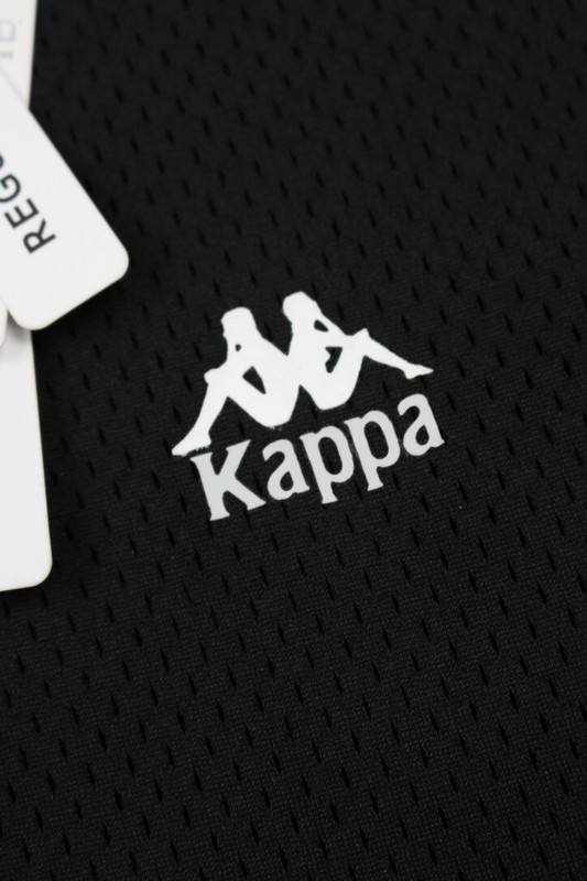 Kappa Authentic Tiago Mens Button Front Jersey Shirt Black White S Striped Mesh gallery