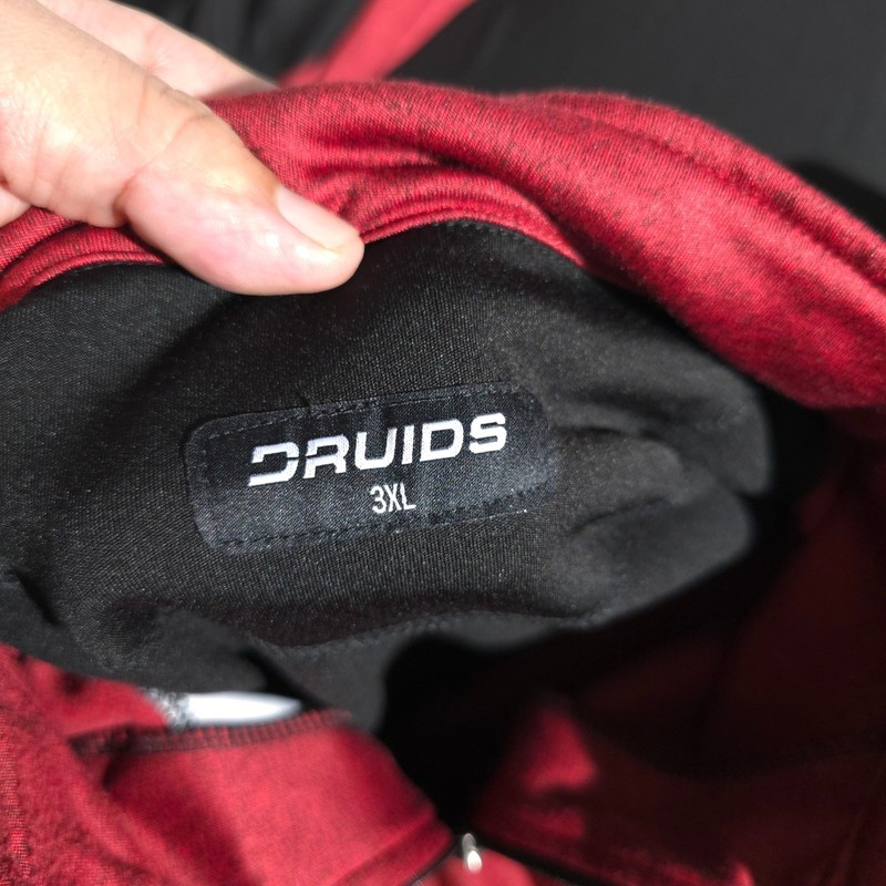 Druids 1/4 Zip Pullover Men 3XL Red Black Athletic Performance Long Sleeve Shirt gallery