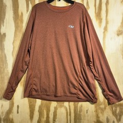 Outdoor Research Echo Long Sleeve Shirt Mens Large Orange Heather UPF 15 Hiking