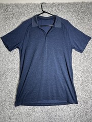 Lululemon Metal Vent Tech 2.0 Polo Mens L Mineral Blue Navy