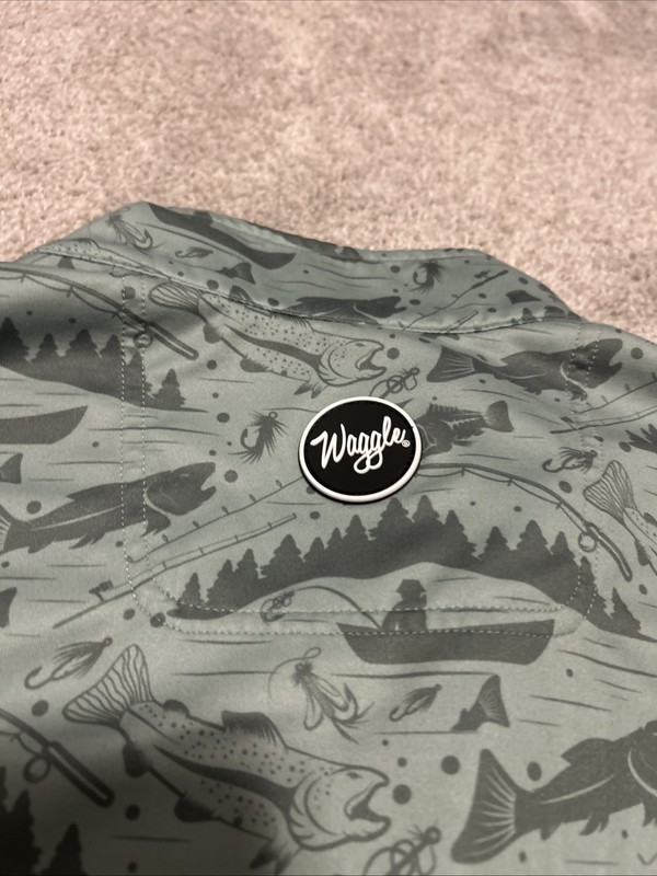 Waggle Golf 1/4 Zip Pullover Size Large Green Performance Fly Fishing gallery
