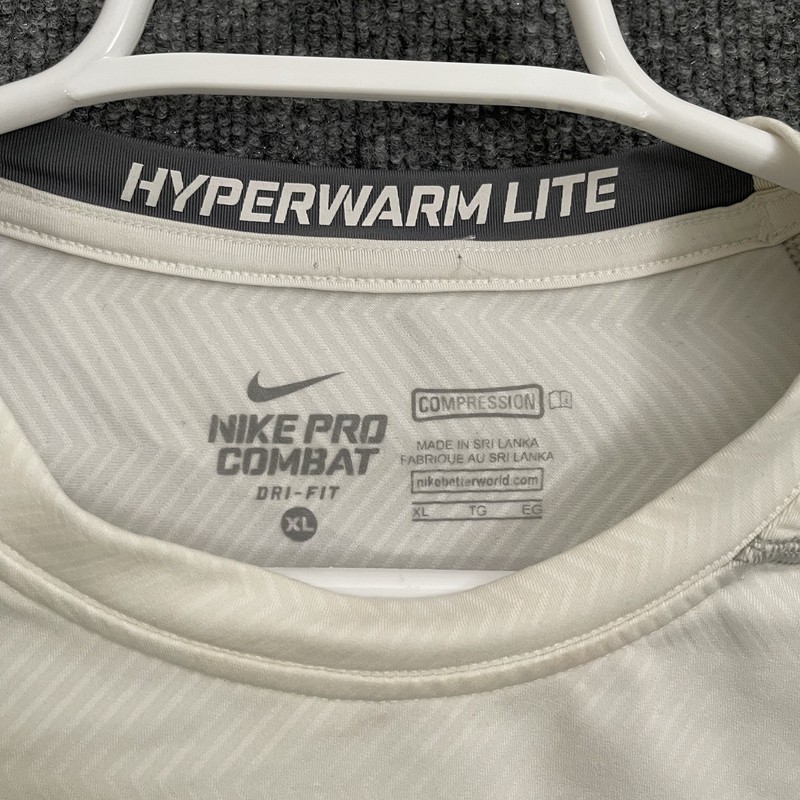 Nike Pro Hyperwarm Compression Shirt Men’s Sz XL 588890-100 White gallery