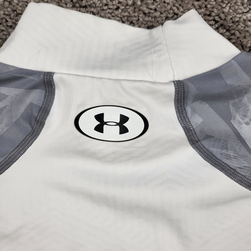 Under Armour Mens ColdGear Fitted Mock Neck Base Layer Shirt White Pattern Large gallery
