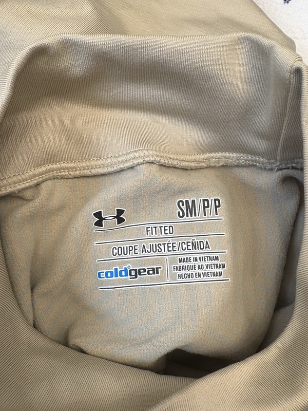Under Armour Men's Tactical ColdGear Infrared Base Mock Neck Shirt Small Tan gallery