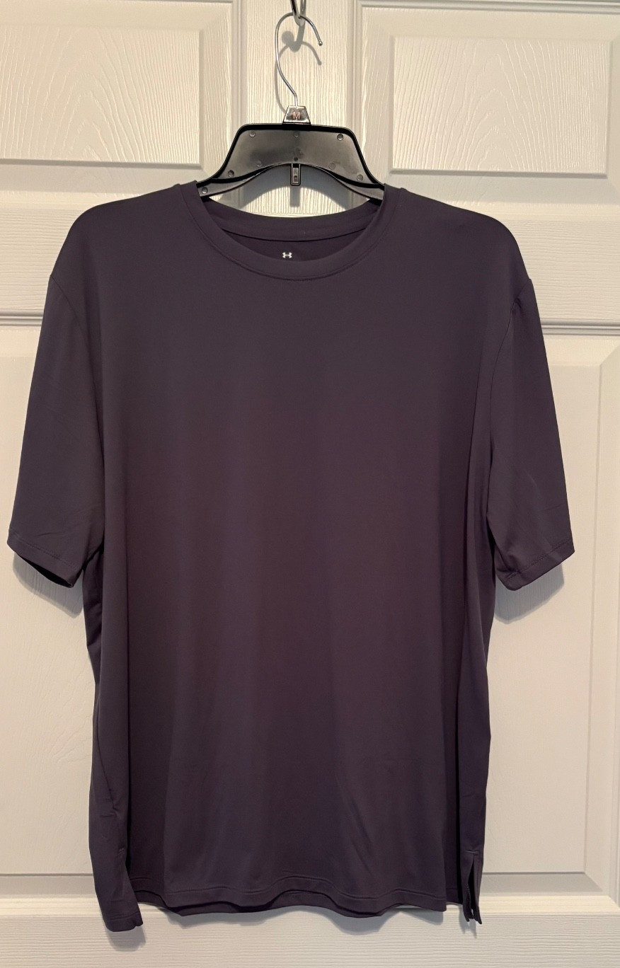 NEW $40 Under Armour Movement Men's Large Active T-shirt Gray Short Sleeve Loose gallery