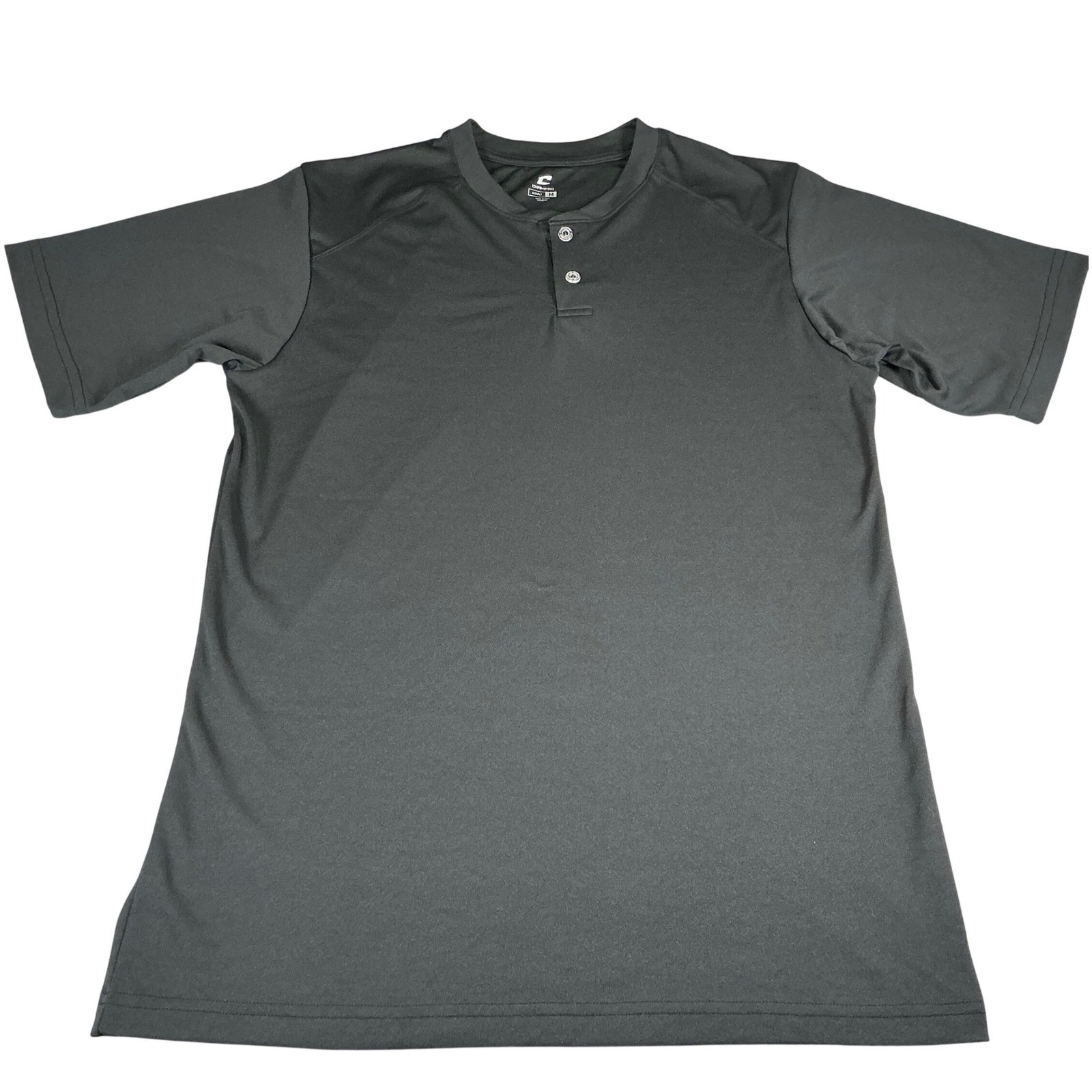 Champro Mens Gray Two Button Henley Baseball Jersey Shirt Size Medium BS11 gallery